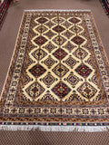Karabagh – Ivory & Red Diamond Lattice