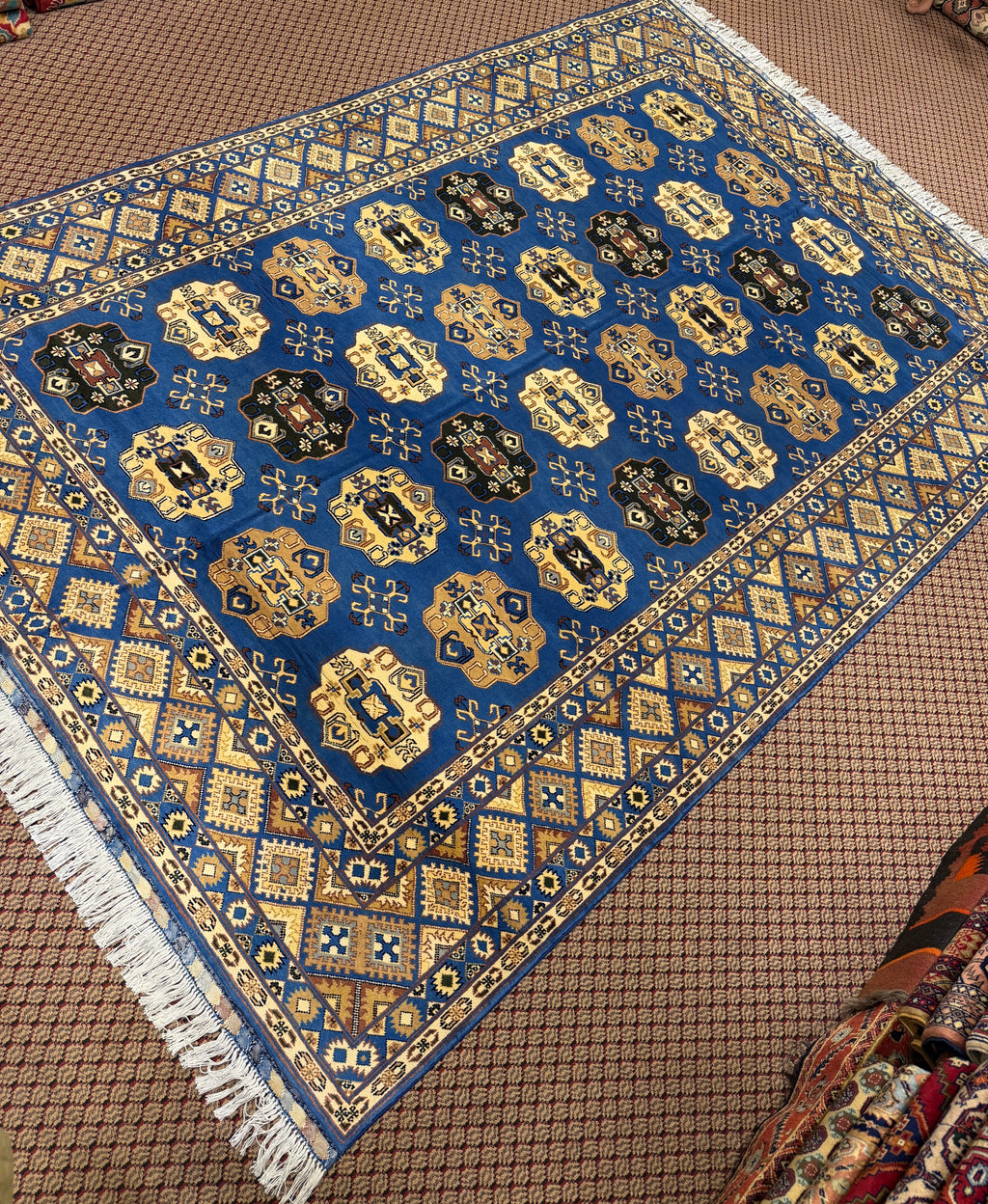 Bokhara – Royal Blue & Gold Gul Design