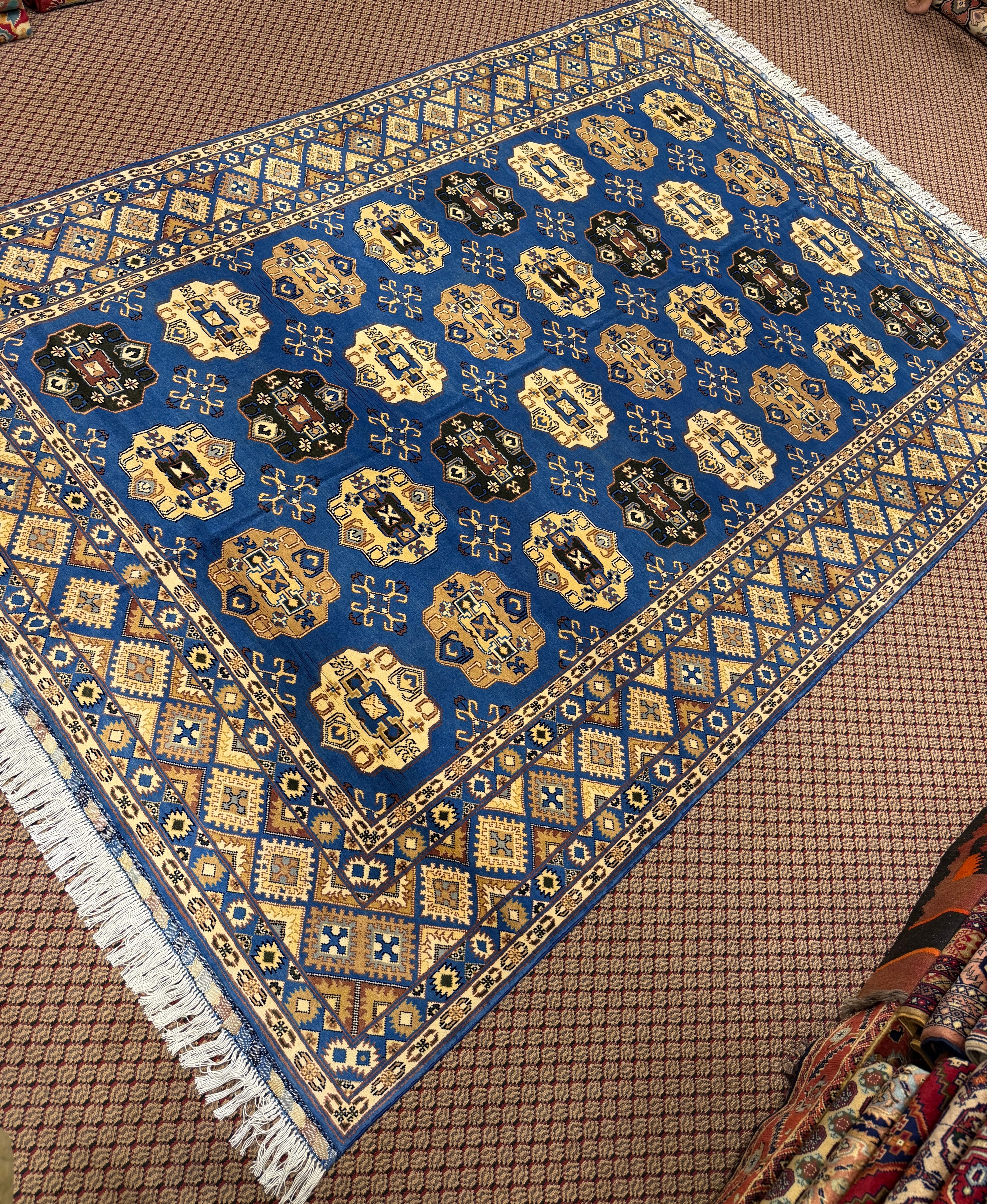 Bokhara – Royal Blue & Gold Gul Design