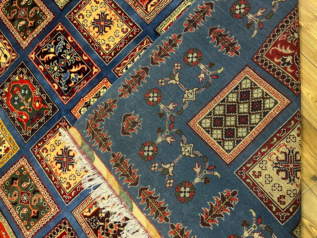 Handmade Afghan Ayna Gul Rug — Sky Blue & Cream
