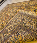 Handmade Ersari Rug – Gold & Navy Gul Medallion, Afghan Wool 5x7 (1.5m x 2m)