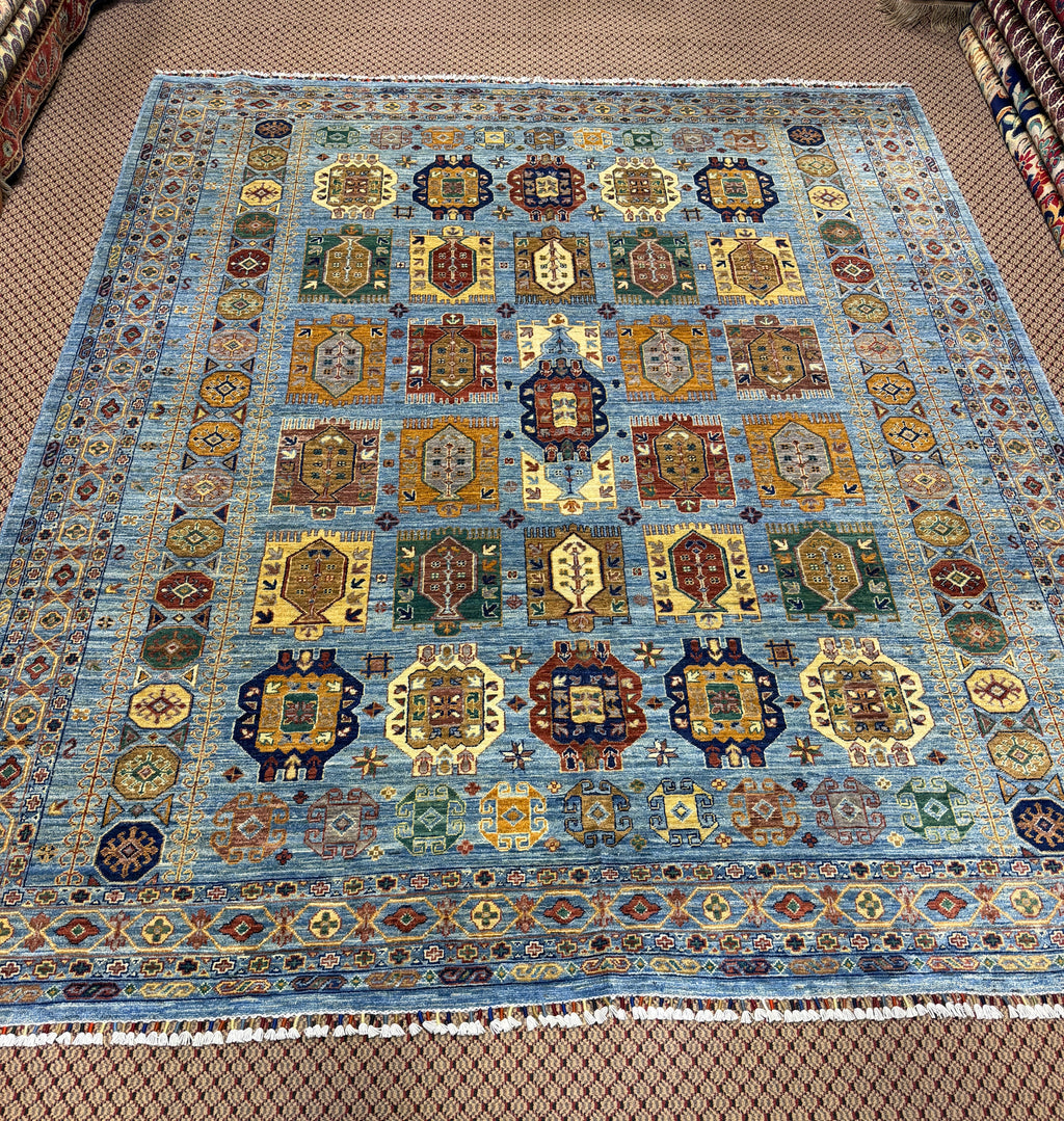 Afghan Khorjin — Sky Blue Field with Saddlebag Panels