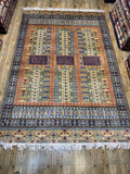 Afghan Turkoman – Gold Six-Mihrab "Saf" Prayer Design