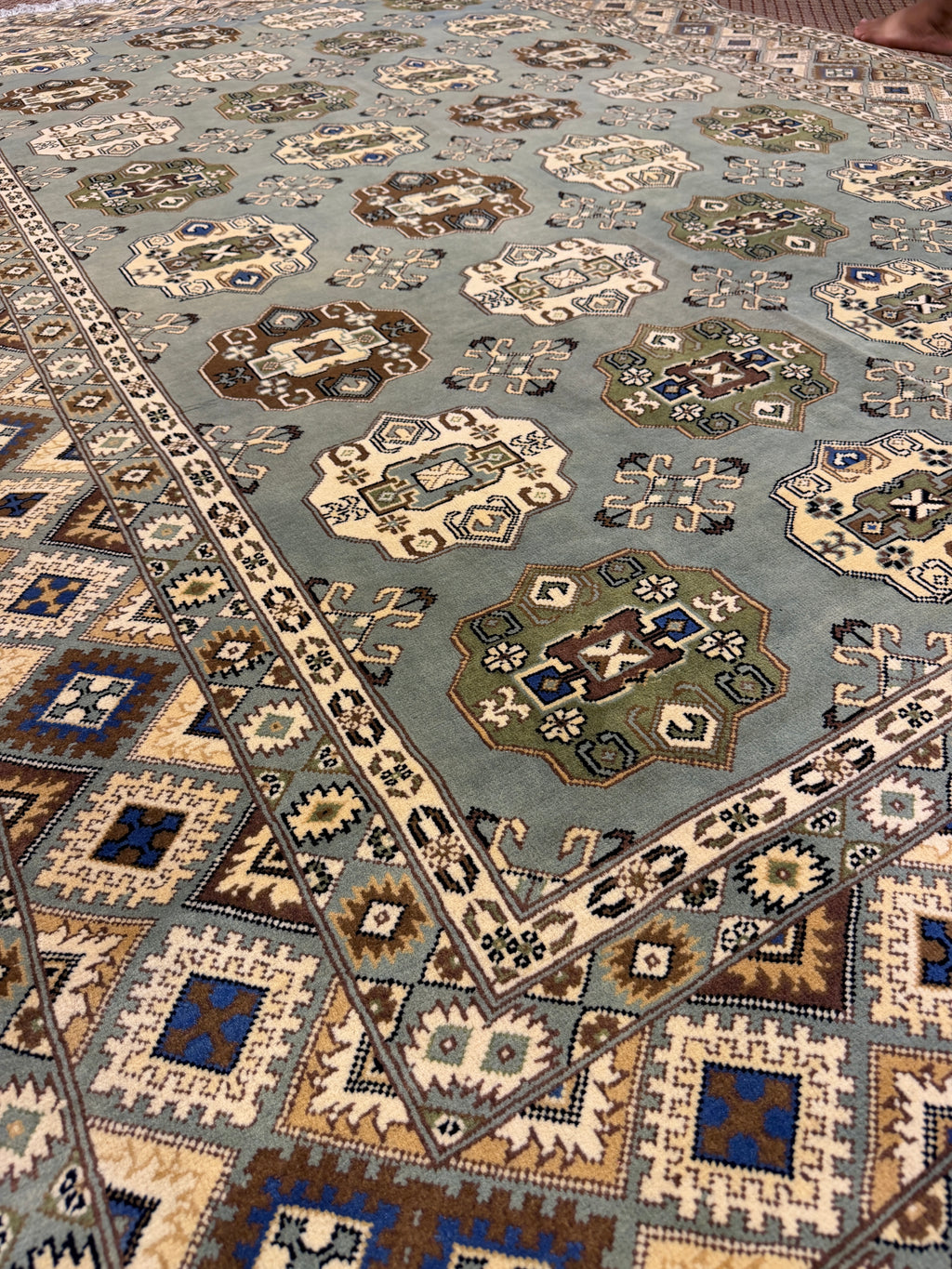 Bokhara – Sage & Brown Gul Design