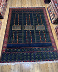 Afghan Turkoman – Forest Green Six-Mihrab "Saf" Prayer Design