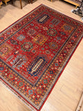 Kazak – Brick Red Scattered Tribal Medallions