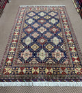 Afghan Shirvan — Navy Field with Stepped Diamond Medallions
