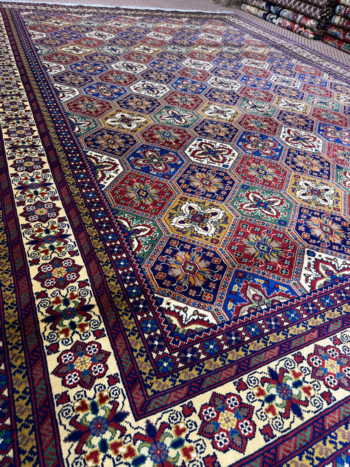 Afghan Mauri — Multicolour Hexagon Panel Field
