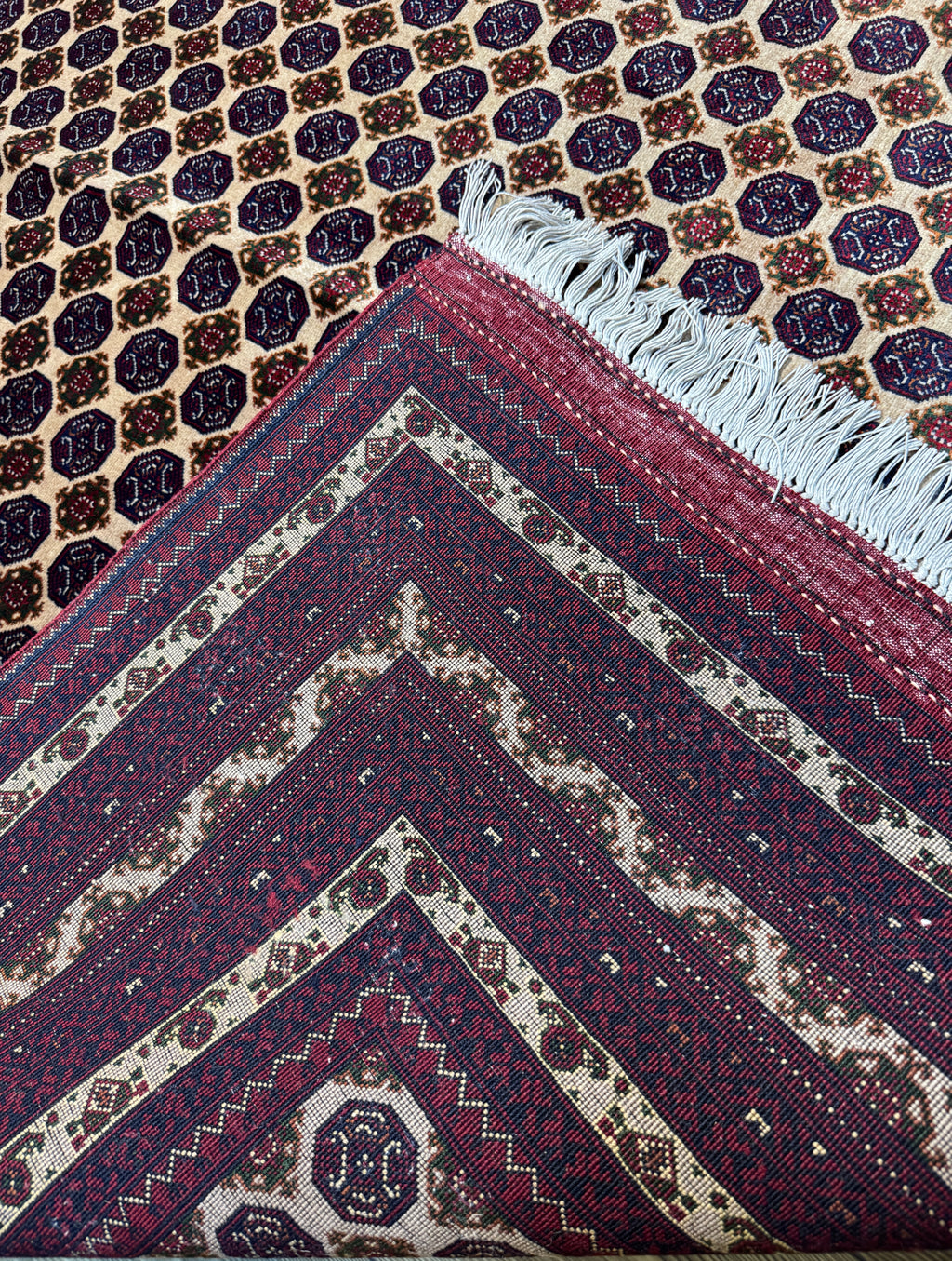 Mir-Boteh – Ivory & Burgundy Allover Pattern