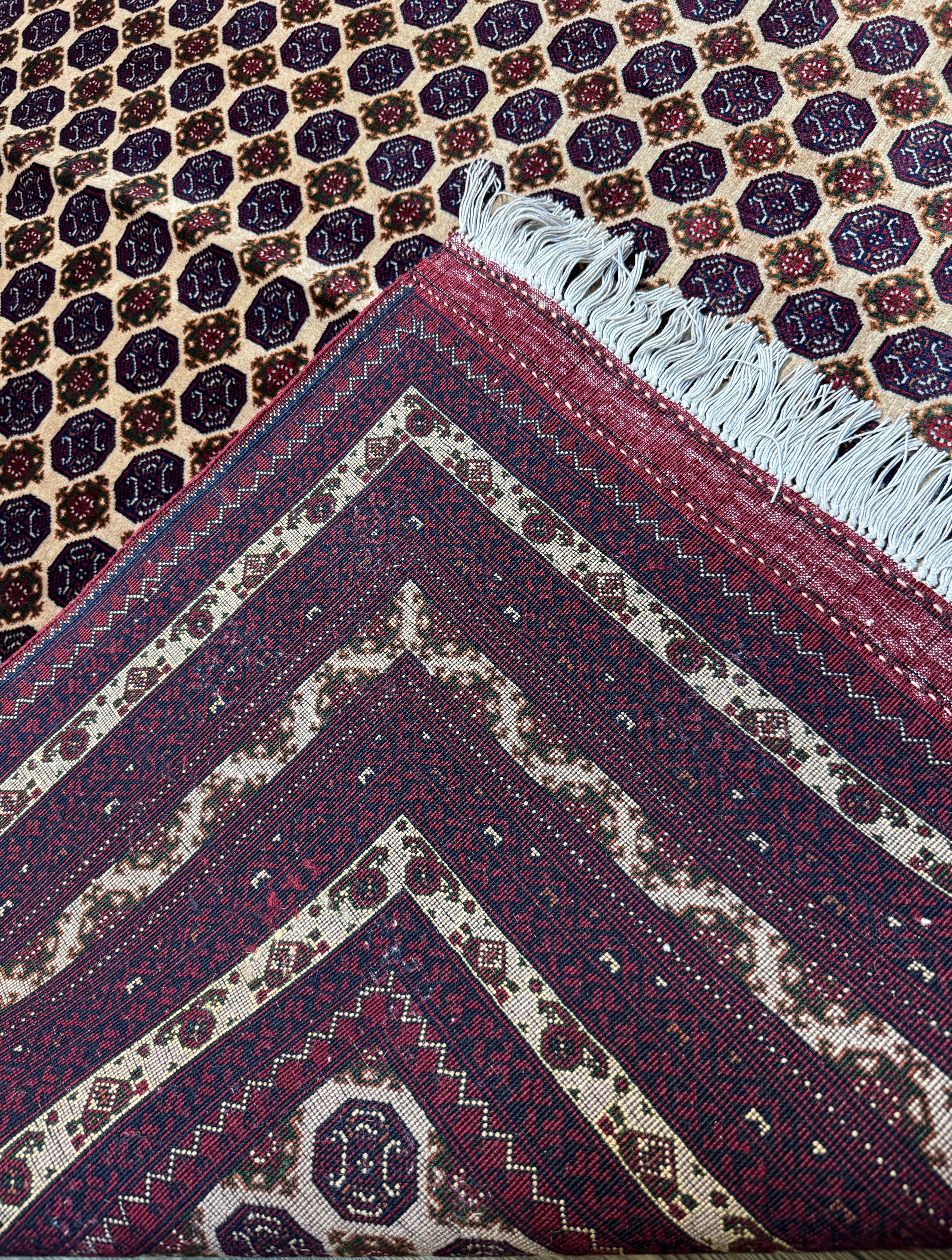 Mir-Boteh – Ivory & Burgundy Allover Pattern