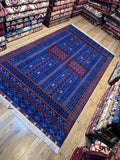 Afghan Turkoman – Royal Blue Four-Mihrab Prayer Design