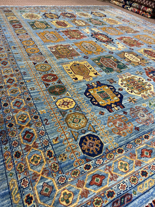 Afghan Khorjin — Sky Blue Field with Saddlebag Panels