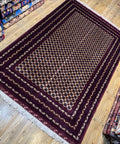 Mir-Boteh – Ivory & Burgundy Allover Pattern
