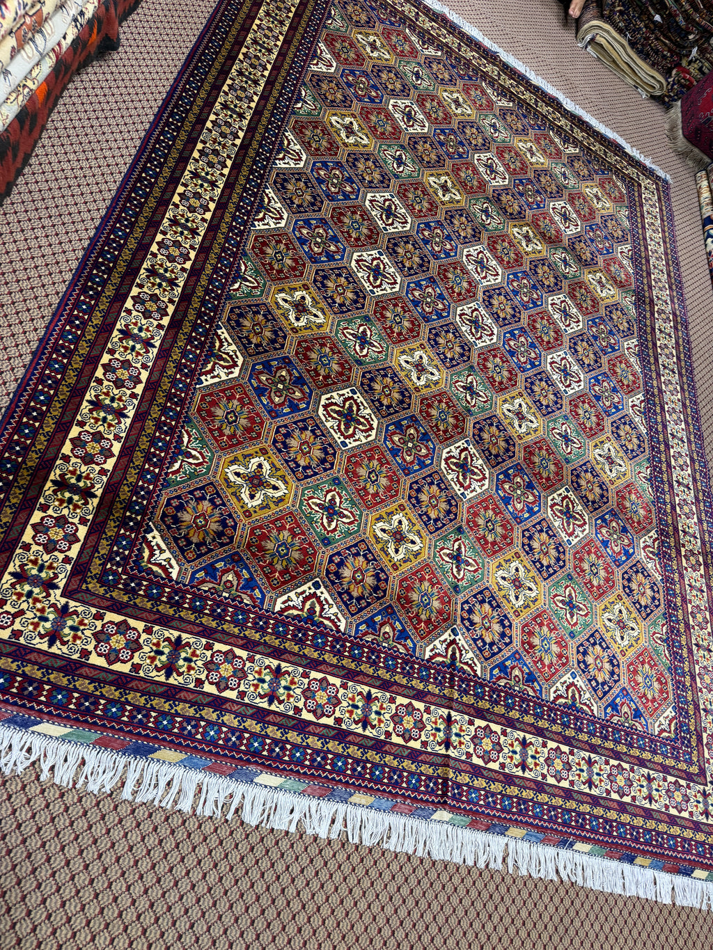 Afghan Mauri — Multicolour Hexagon Panel Field