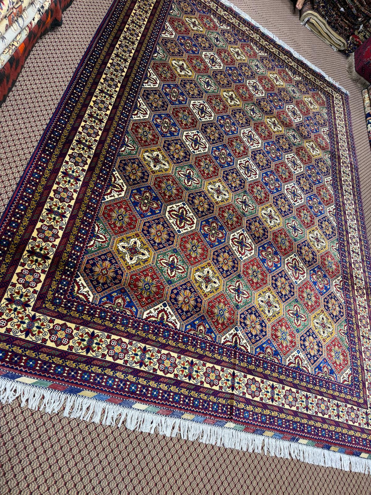 Afghan Mauri — Multicolour Hexagon Panel Field