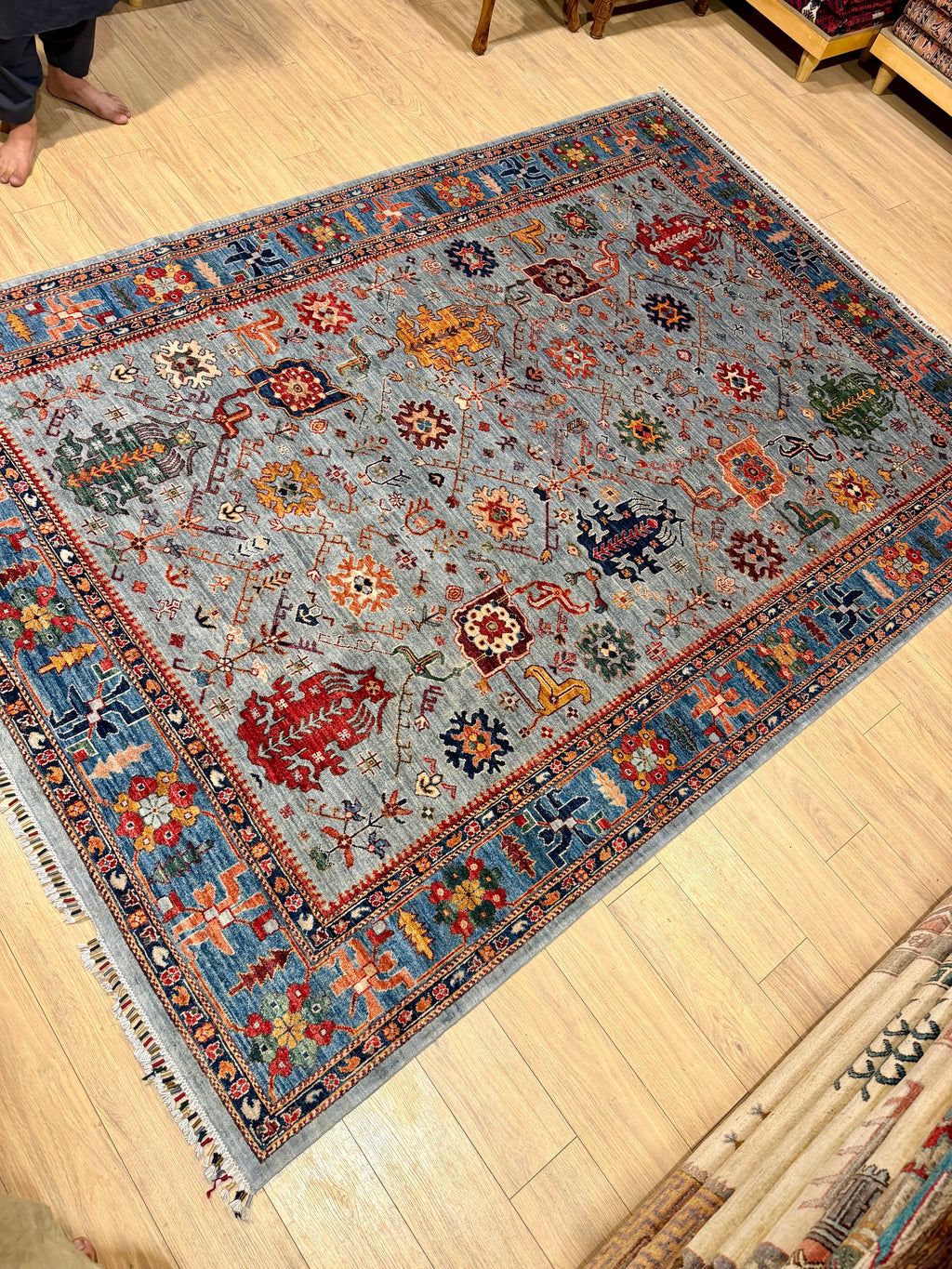 Sultanabad – Slate Blue Scattered Garden