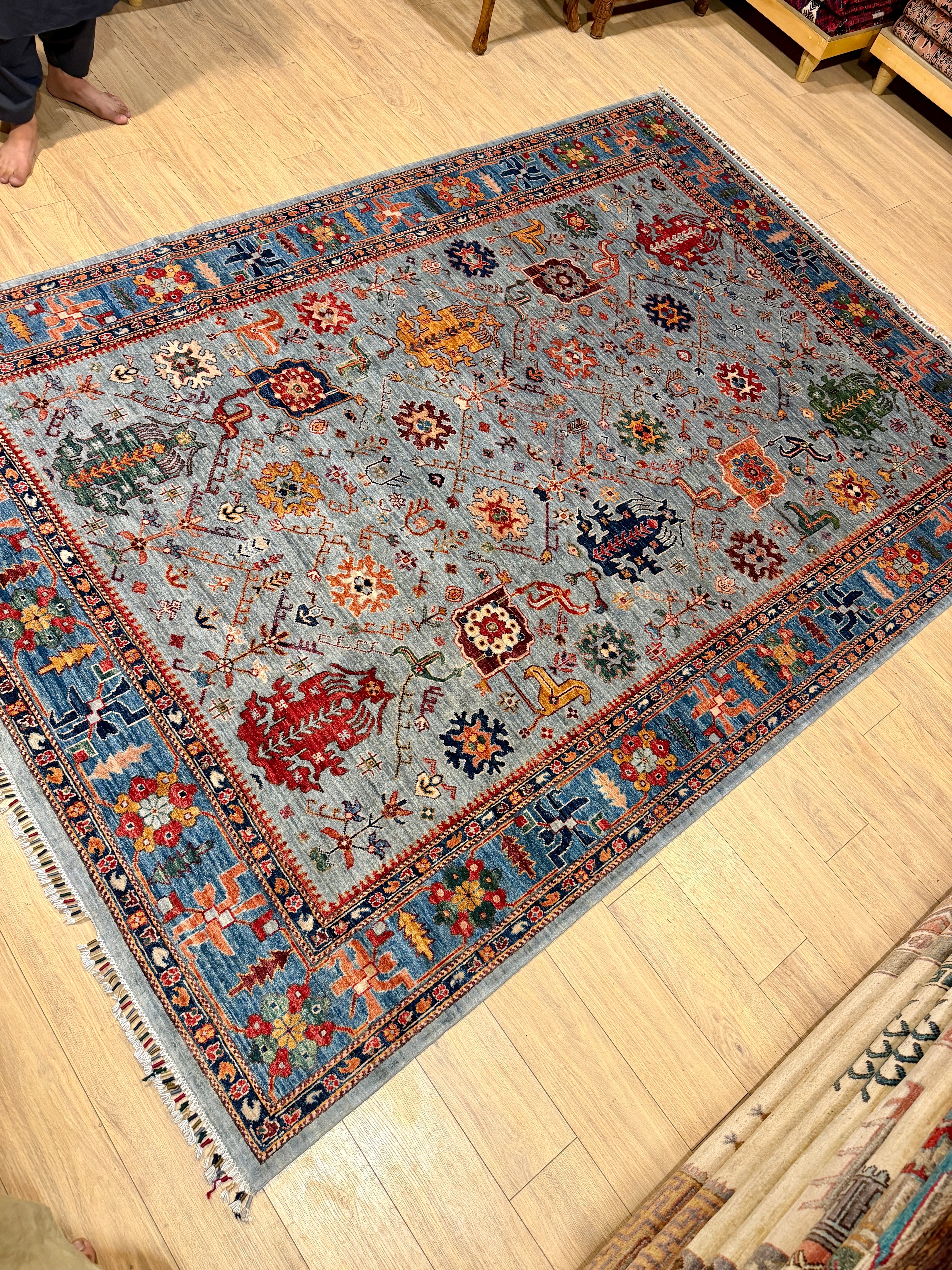 Sultanabad – Slate Blue Scattered Garden