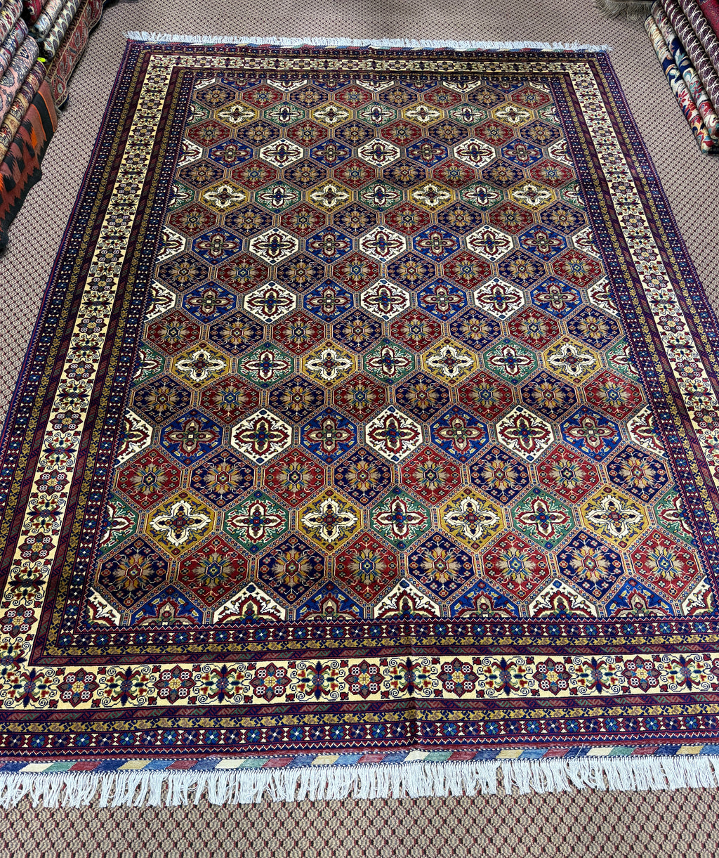 Afghan Mauri — Multicolour Hexagon Panel Field