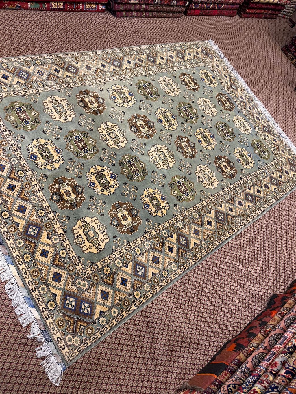 Bokhara – Sage & Brown Gul Design