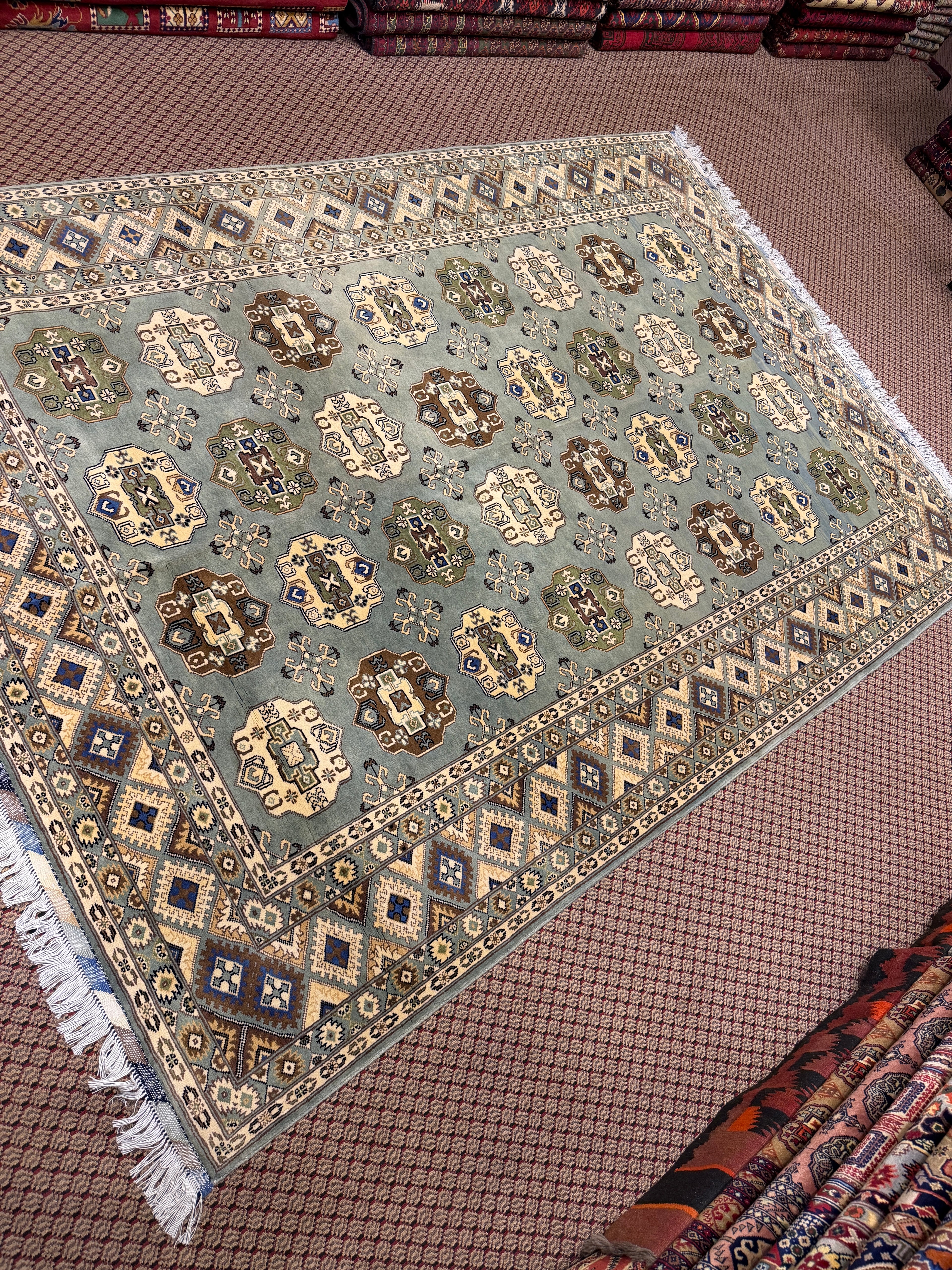Bokhara – Sage & Brown Gul Design