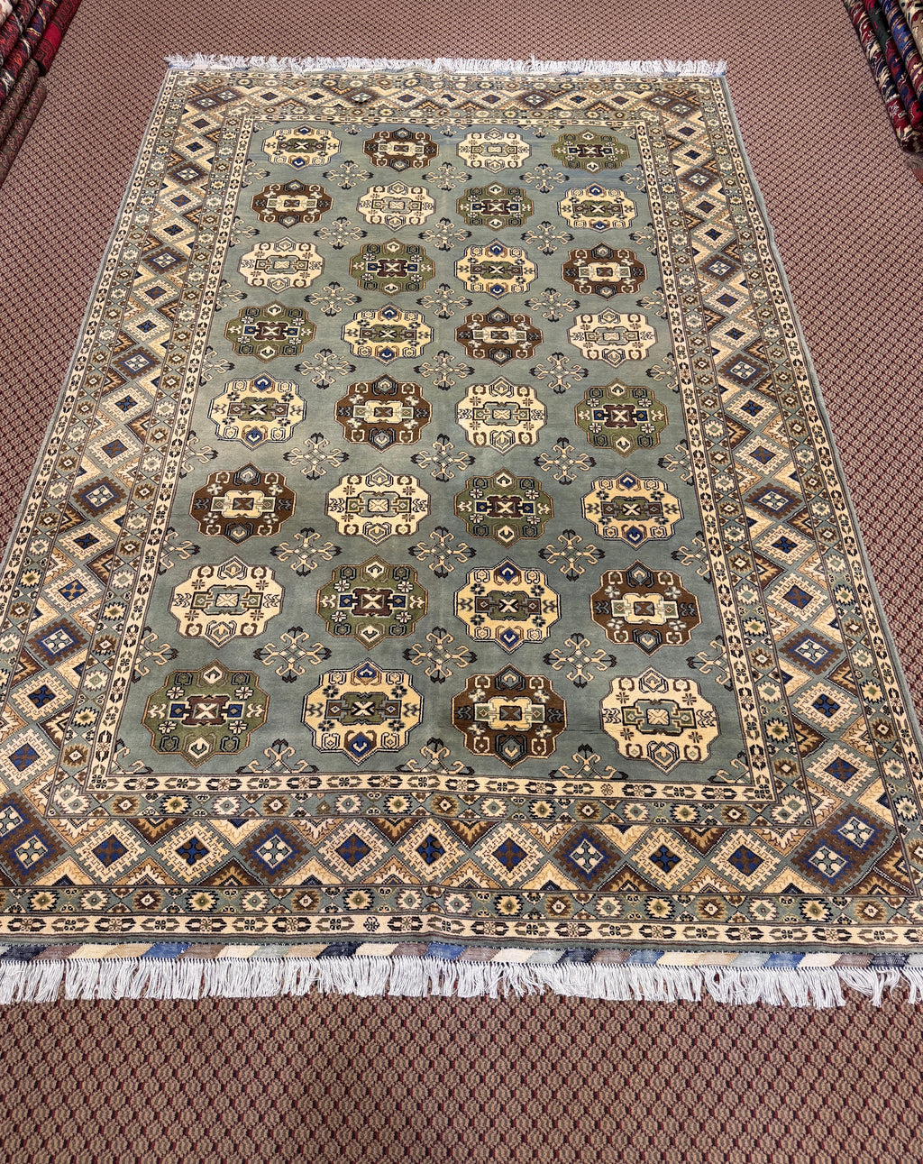 Bokhara – Sage & Brown Gul Design