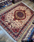 Tabriz-Style – Ivory Floral Medallion (Afghan-Woven)