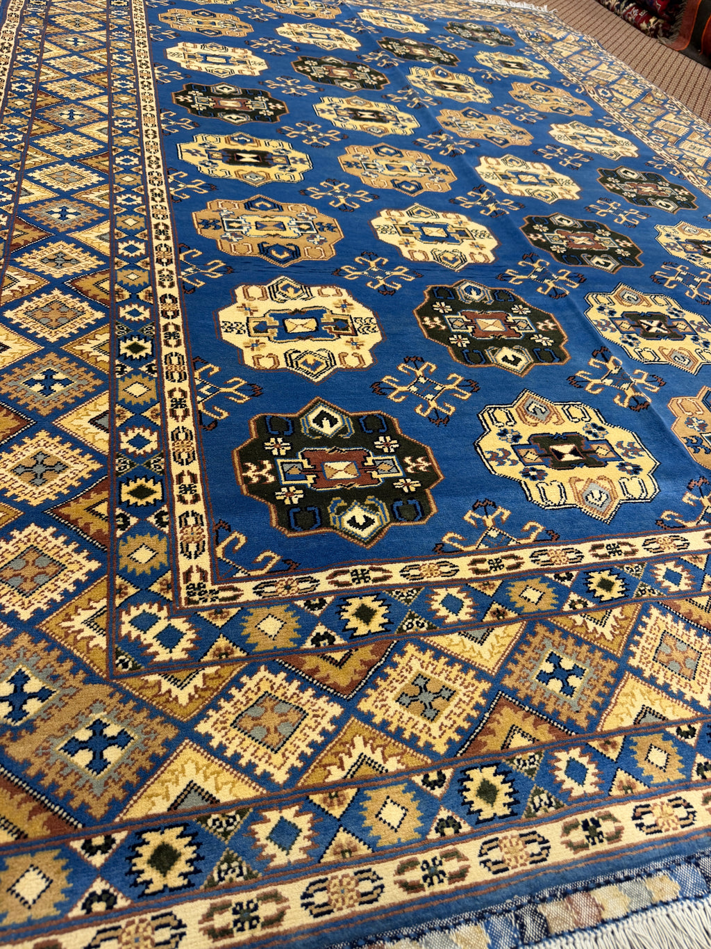 Bokhara – Royal Blue & Gold Gul Design