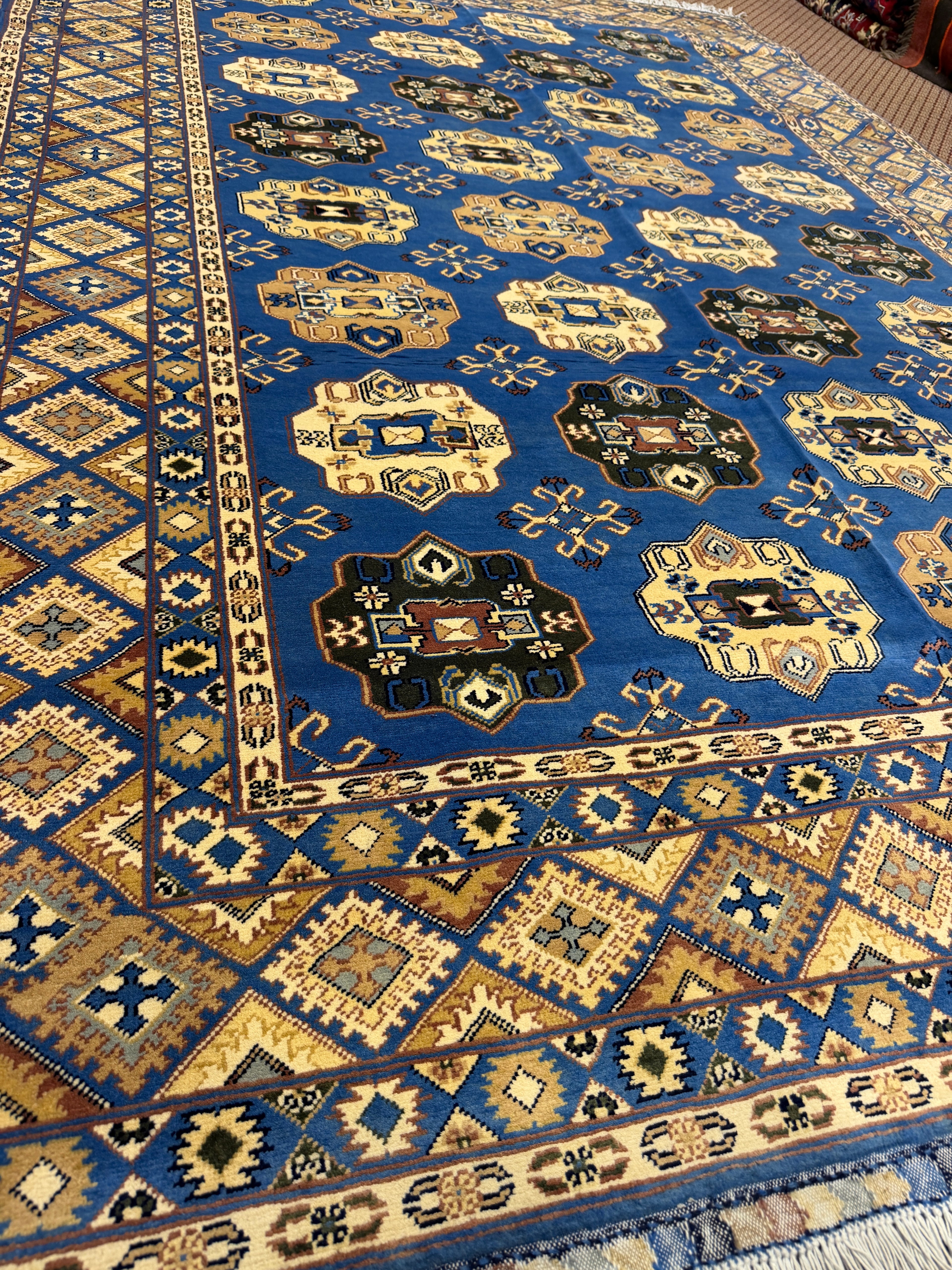 Bokhara – Royal Blue & Gold Gul Design