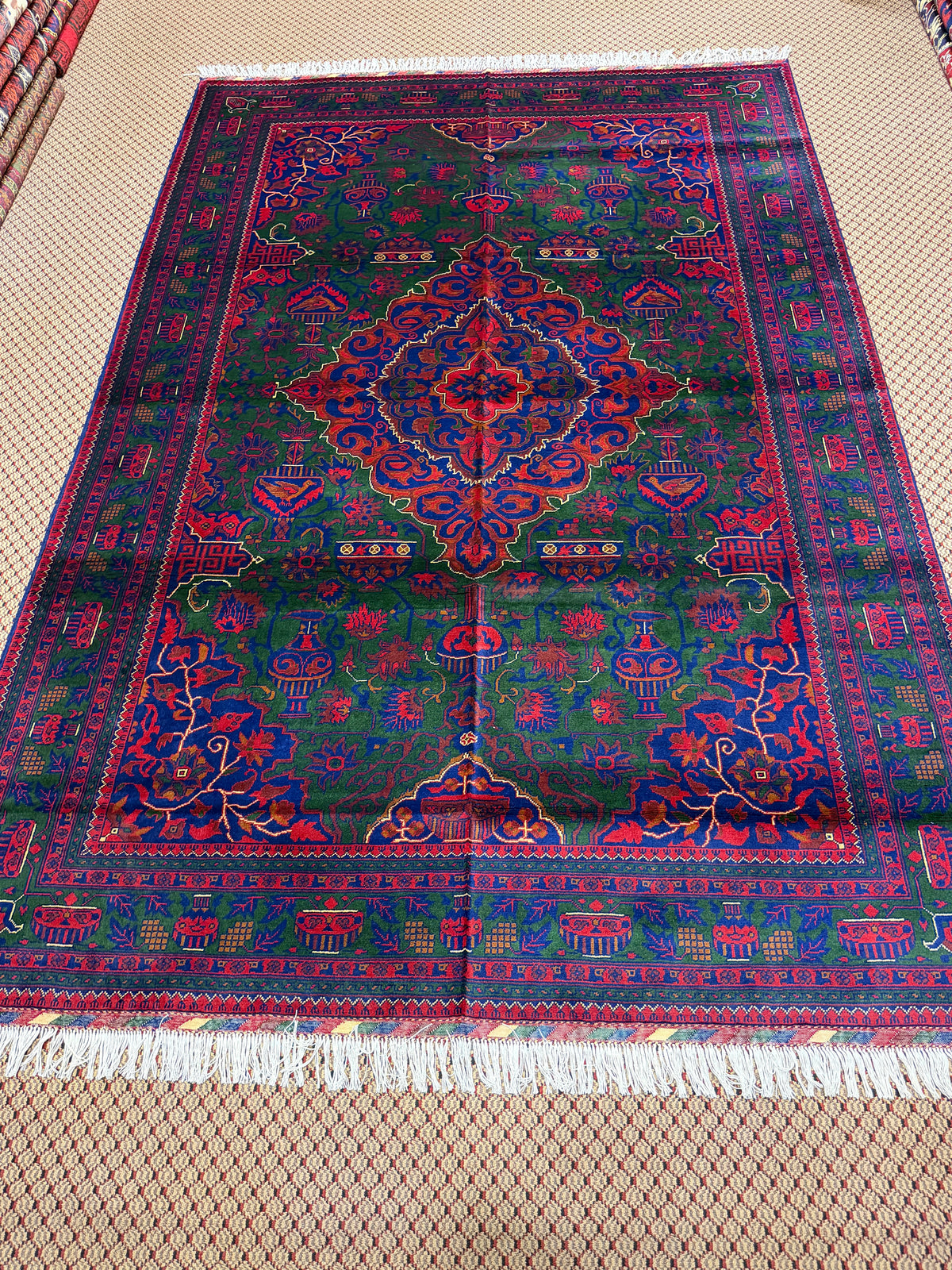 Bidjar – Emerald & Crimson Medallion