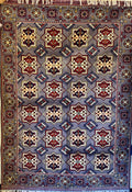 Handmade Bokhara Rug – Gray & Burgundy Star Medallion, Afghan Wool 5x7 (1.5m x 2m)