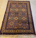 Handmade Beshir Rug – Cream & Maroon Octagon Lattice, Afghan Wool 5x7 (1.5m x 2m)