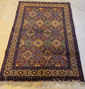 Handmade Beshir Rug – Cream & Maroon Octagon Lattice, Afghan Wool - AL Safi Rug House