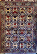 Handmade Bokhara Rug – Gray & Burgundy Star Medallion, - AL Safi Rug House